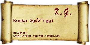 Kunka Györgyi névjegykártya